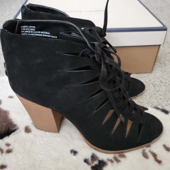 MELROSE AND MARKET FAUX SUEDE LACE UP BLOCK SANDAL 8.5 - Picture 4 of 9